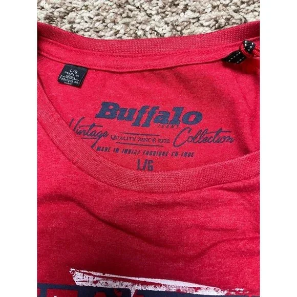 Buffalo David Bitton Vintage Collection Mens Graphic T-Shirt Red Stretch L New - Picture 8 of 11